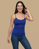 Camiseta tiras slim mujer - Azul