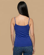 Camiseta tiras slim mujer - Azul
