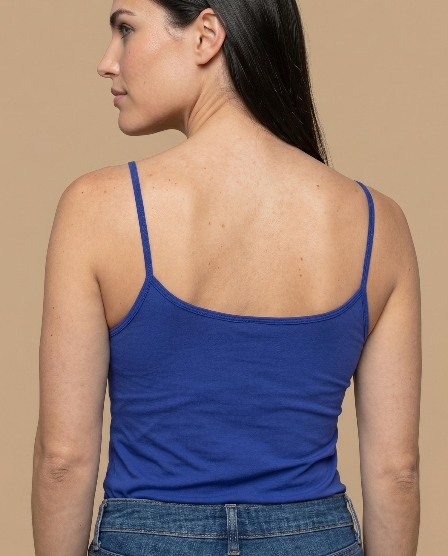 Camiseta tiras slim mujer - Azul