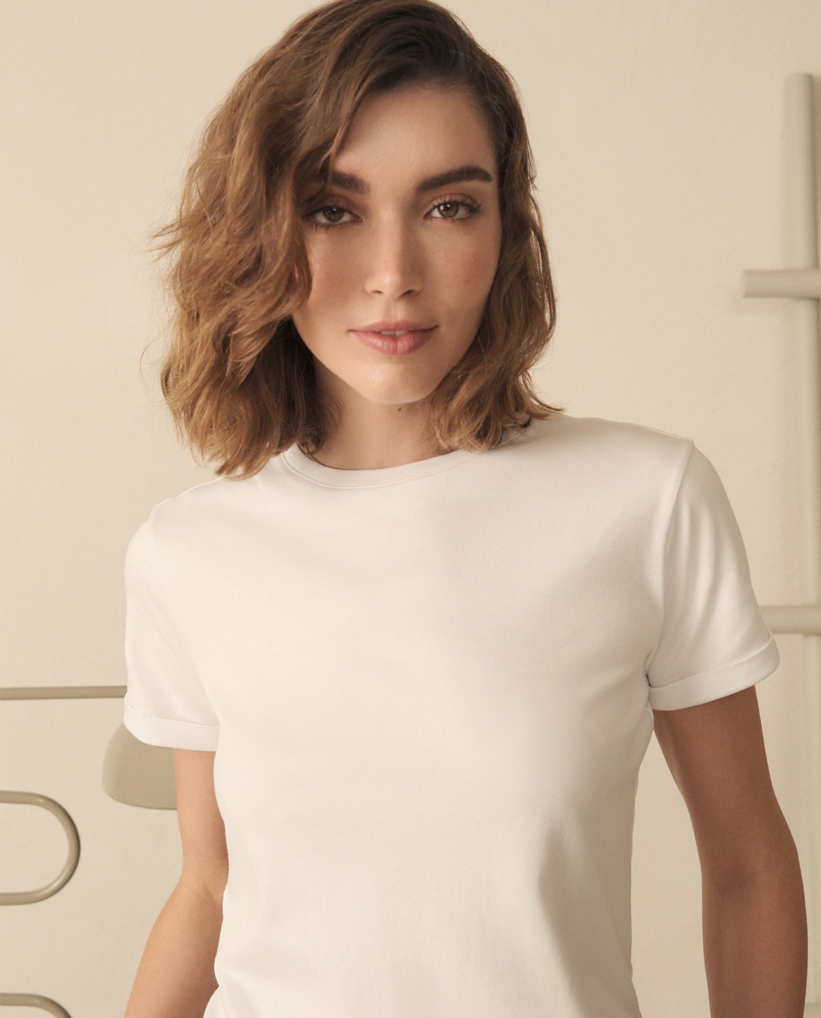 Camiseta básica tradicional para mujer - Blanco 34_100G910_BLA110601_0