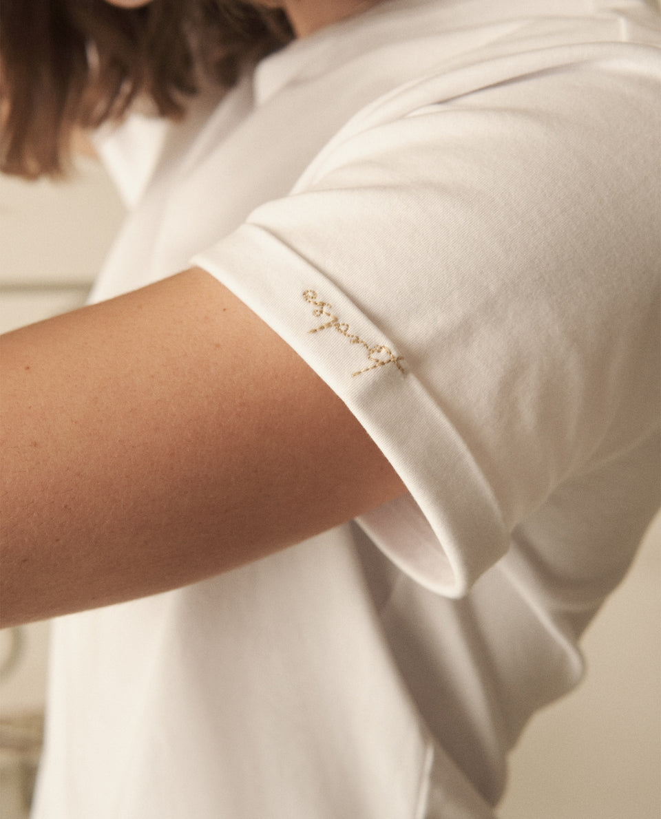 Camiseta básica tradicional para mujer - Blanco 34_100G910_BLA110601_5