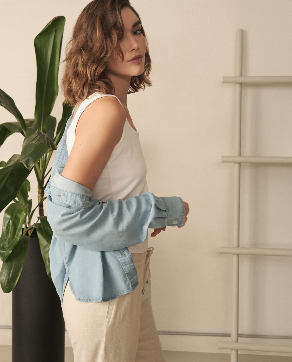 Camiseta básica manga sisa para mujer - Blanco 34_100G912_BLA110601_6