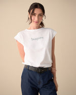 Camiseta manga corta rodada para mujer - Blanco