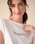 Camiseta manga corta rodada para mujer - Blanco