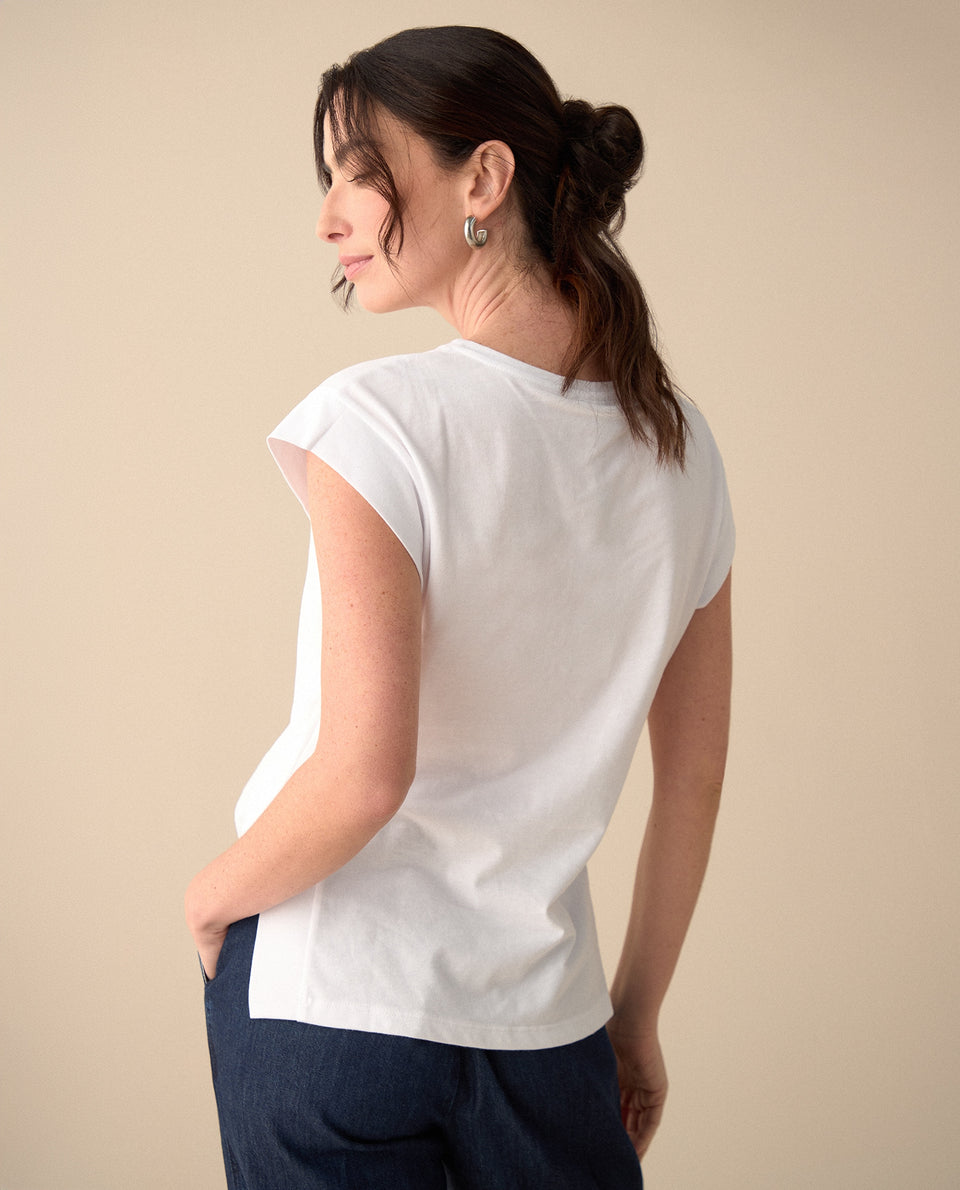 Camiseta manga corta rodada para mujer - Blanco 34_101G000_BLA110601_4