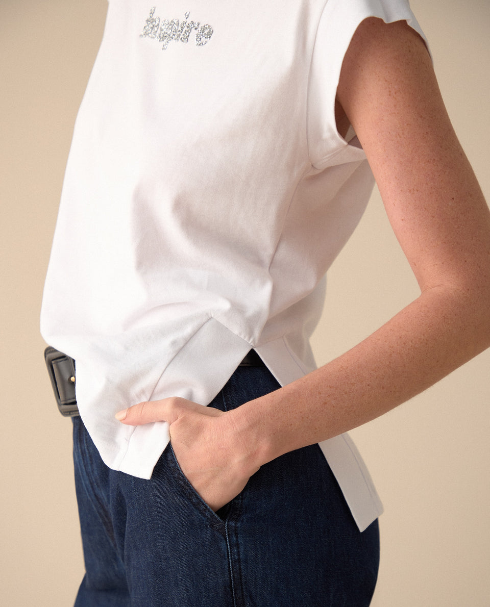 Camiseta manga corta rodada para mujer - Blanco 34_101G000_BLA110601_5
