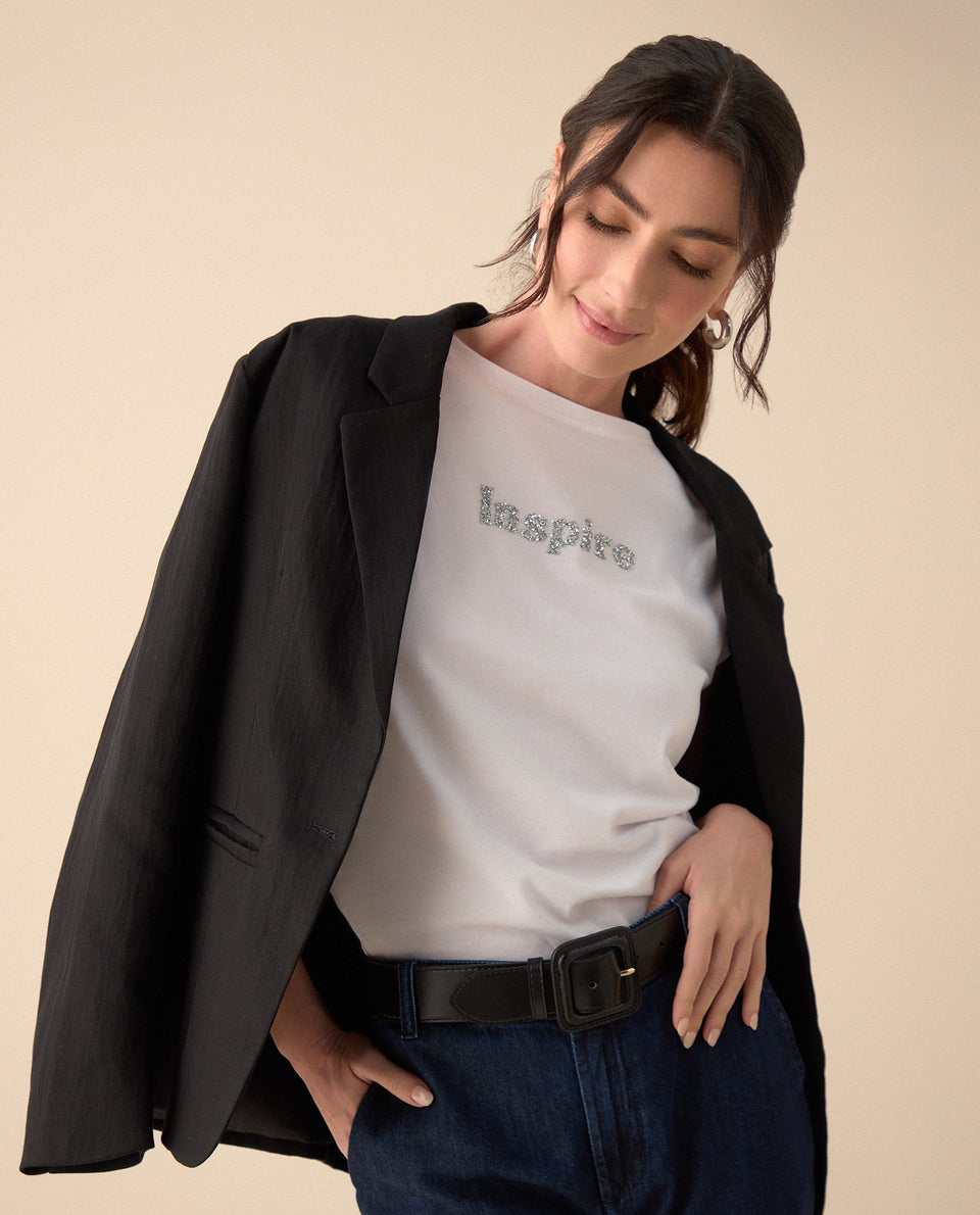 Camiseta manga corta rodada para mujer - Blanco 34_101G000_BLA110601_7
