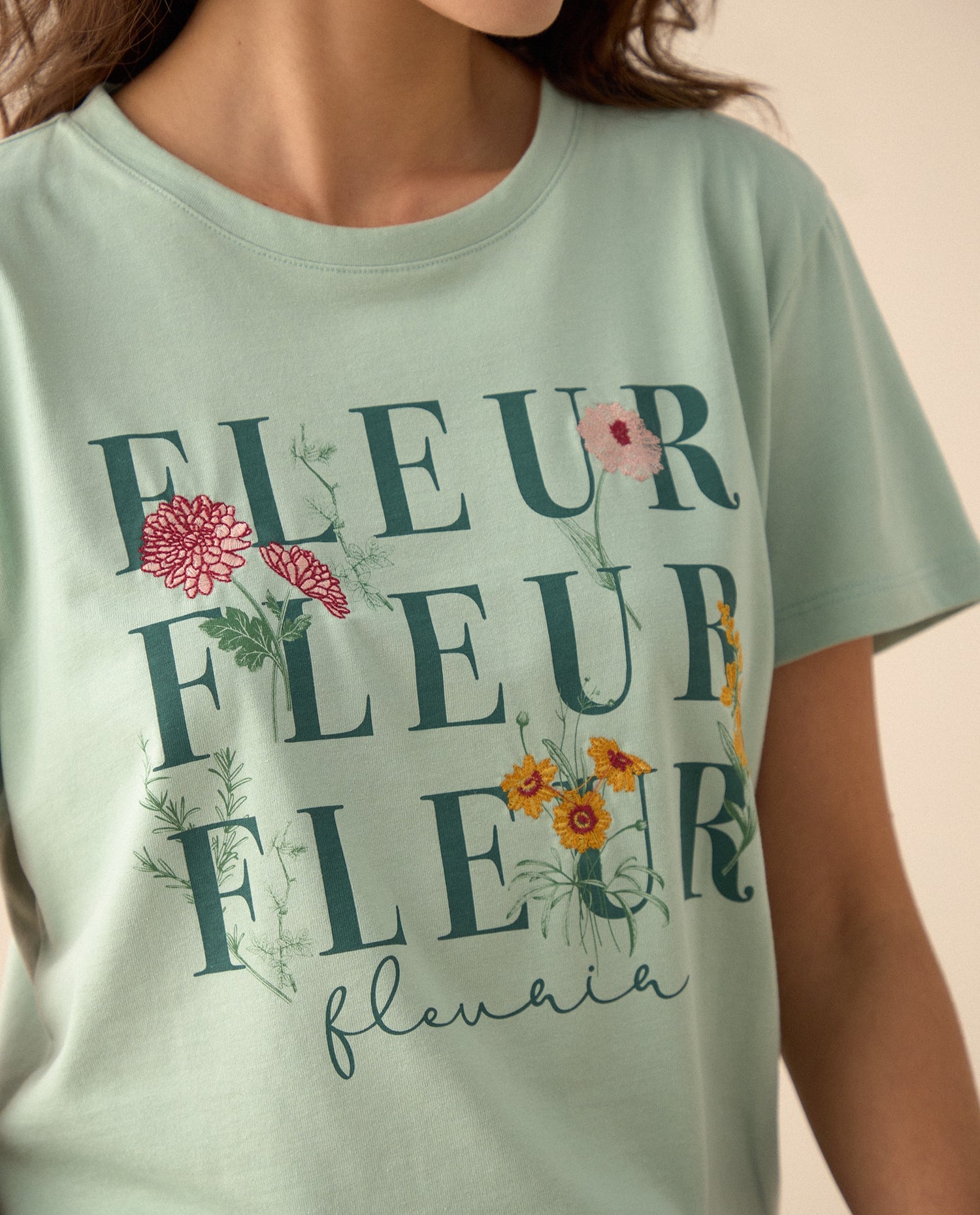 Camiseta básica manga corta para mujer - Verde