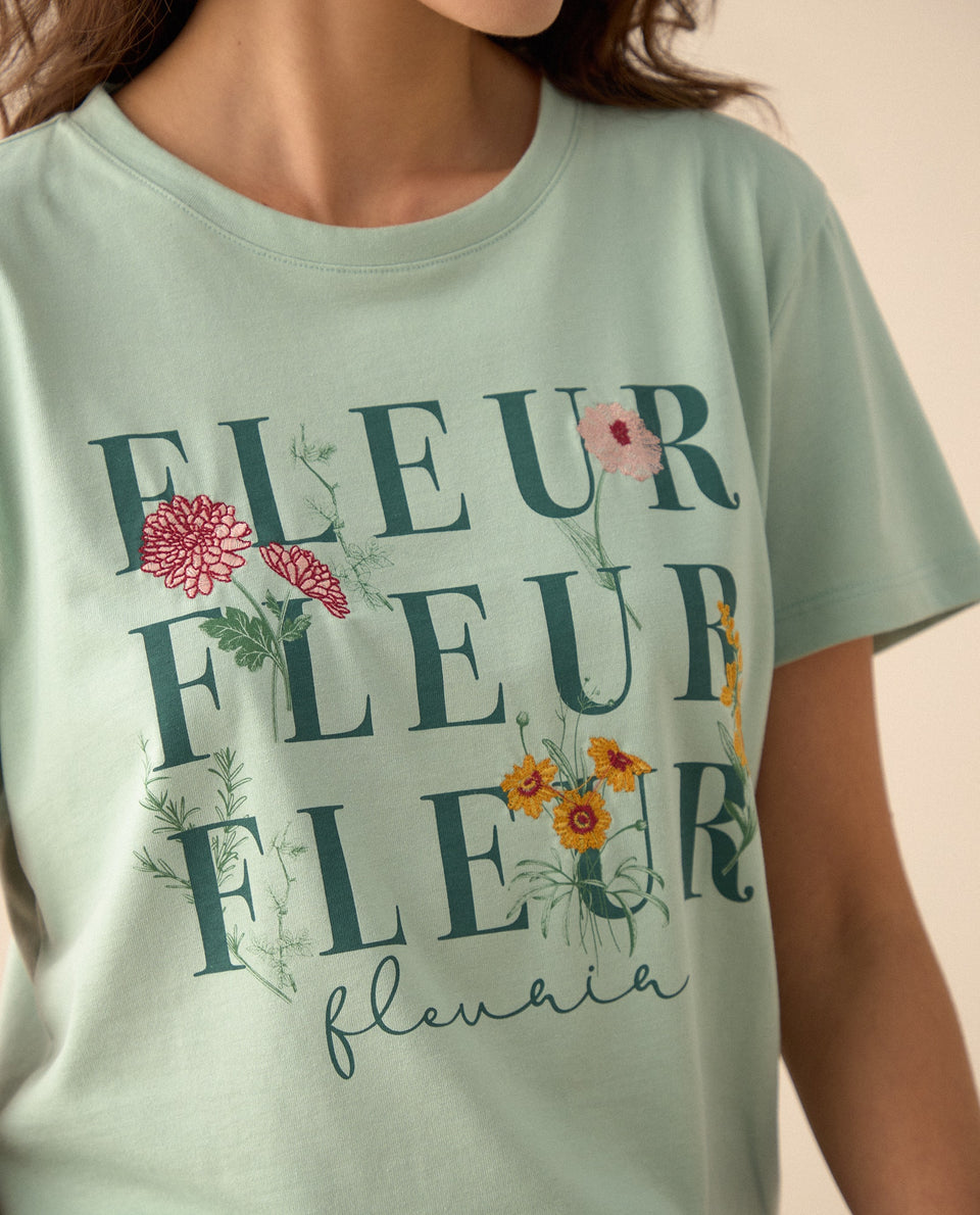 Camiseta básica manga corta para mujer - Verde