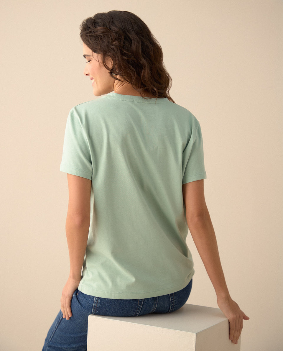 Camiseta básica manga corta para mujer - Verde