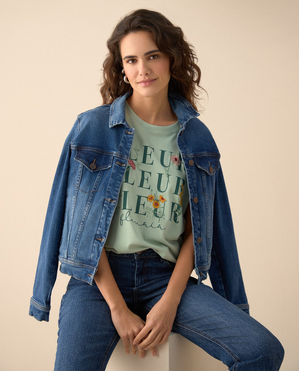 Camiseta básica manga corta para mujer - Verde