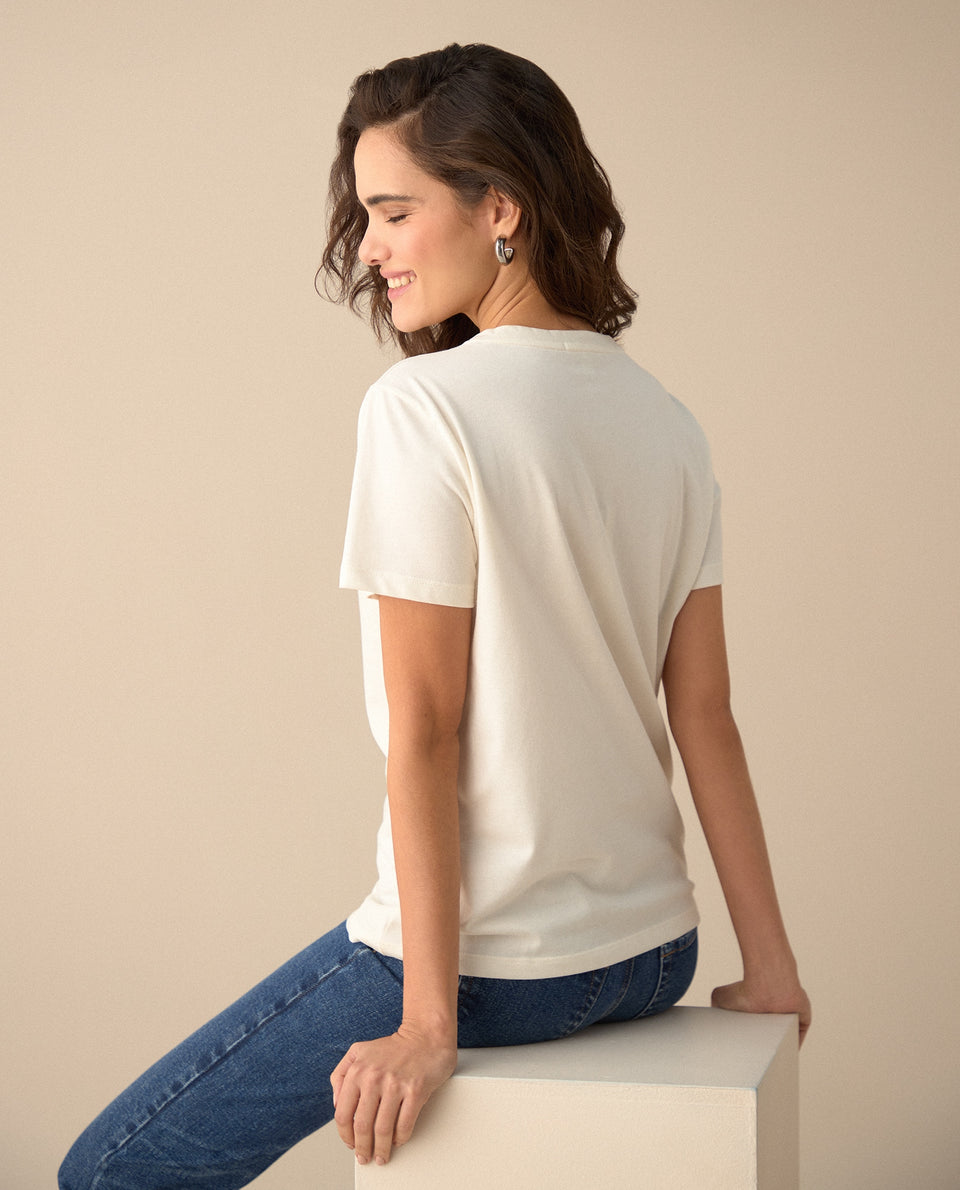 Camiseta con estampado de flores para mujer - Blanco 34_101G103_BLA114001_4