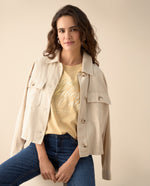 Camiseta con estampado en relieve para mujer - Amarillo