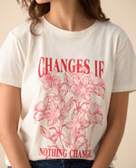 Camiseta de cuello redondo para mujer - Blanco