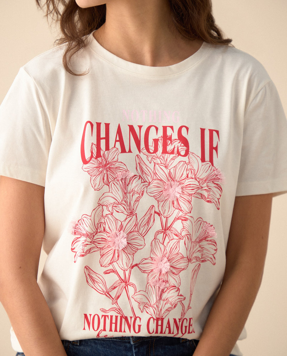 Camiseta de cuello redondo para mujer - Blanco 34_101G106_BLA114001_3