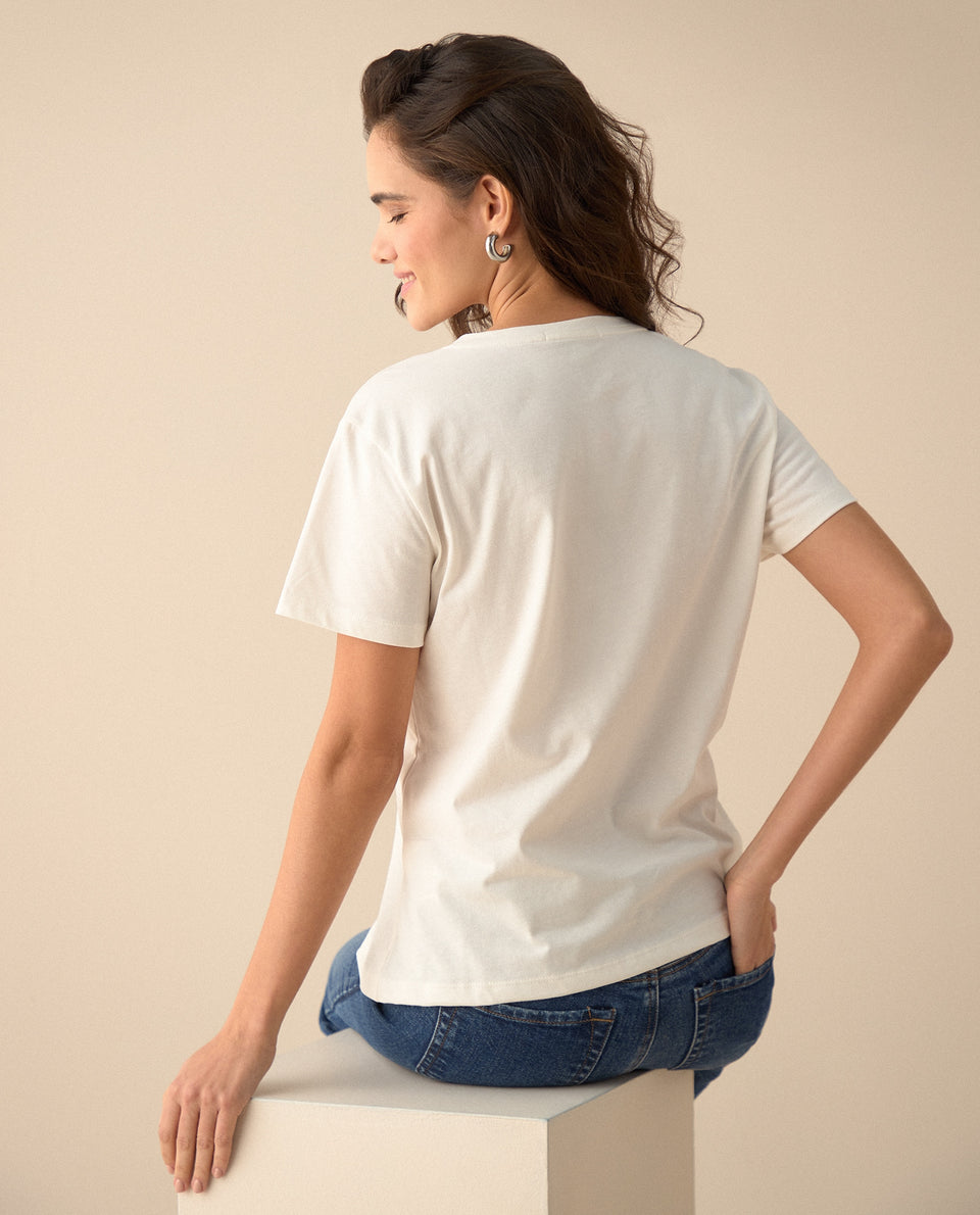 Camiseta de cuello redondo para mujer - Blanco 34_101G106_BLA114001_4