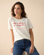 Camiseta con detalles bordados para mujer - Crudo