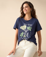 Camiseta de manga corta para mujer - Azul