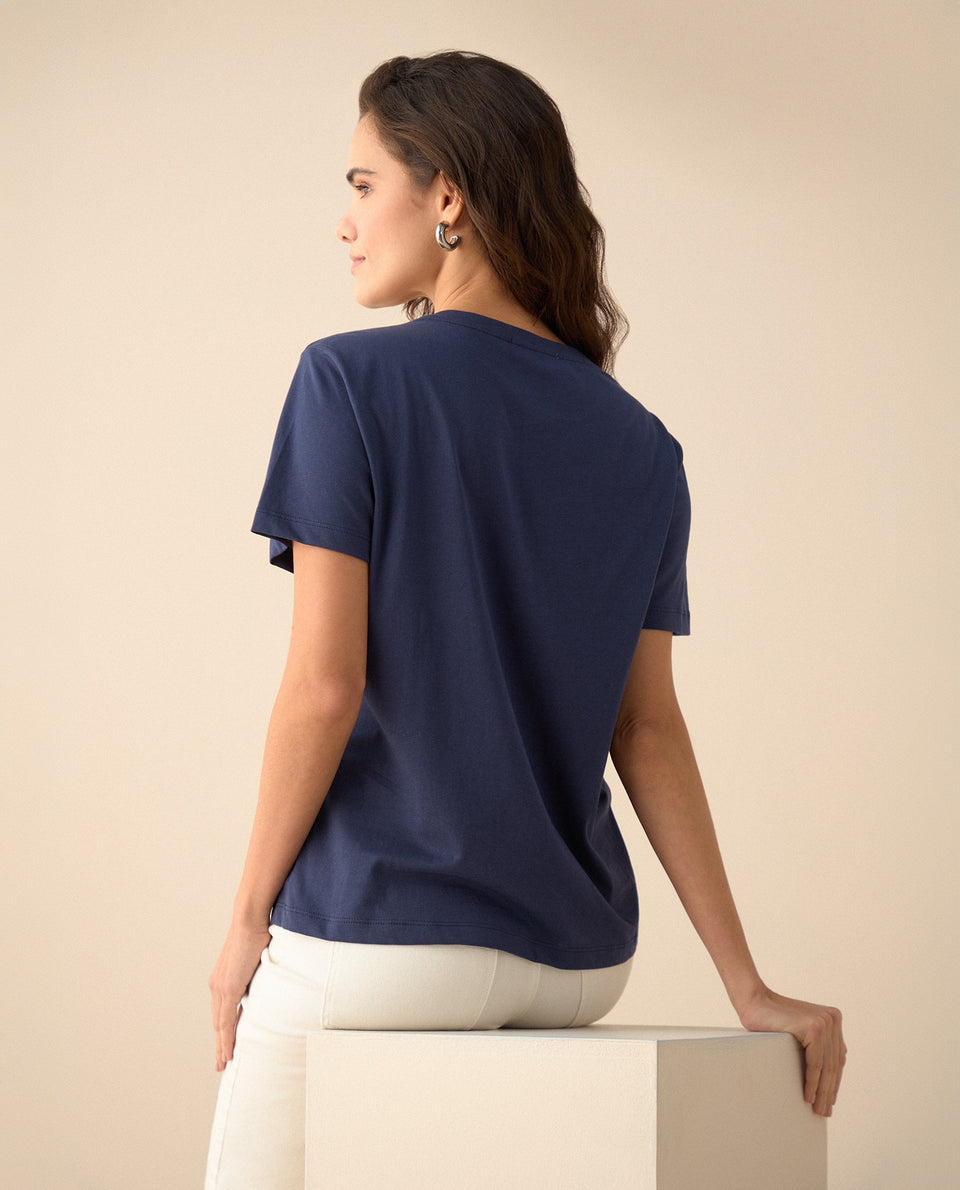 Camiseta de manga corta para mujer - Azul 34_101G109_AZU175025_4
