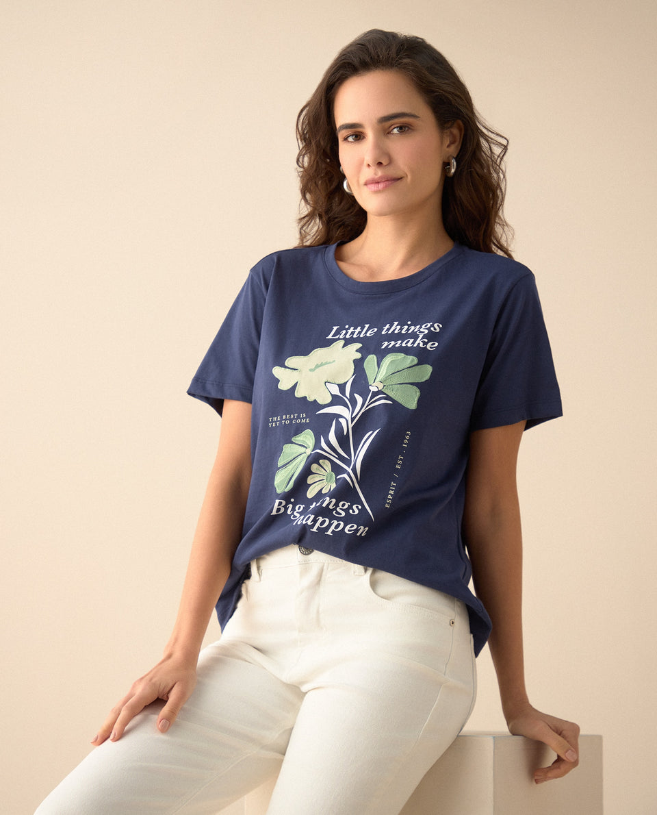 Camiseta de manga corta para mujer - Azul 34_101G109_AZU175025_5