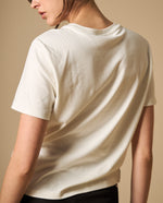 Camiseta manga corta con bordado decorativo - Blanco