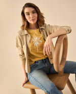 Camiseta con detalles bordados para mujer - Beige
