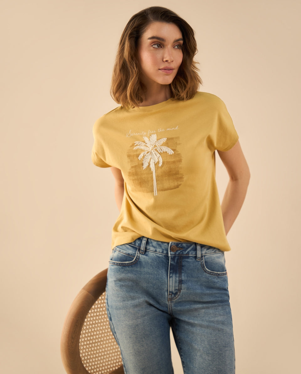 Camiseta con detalles bordados para mujer - Beige 34_102G005_BEI151132_3