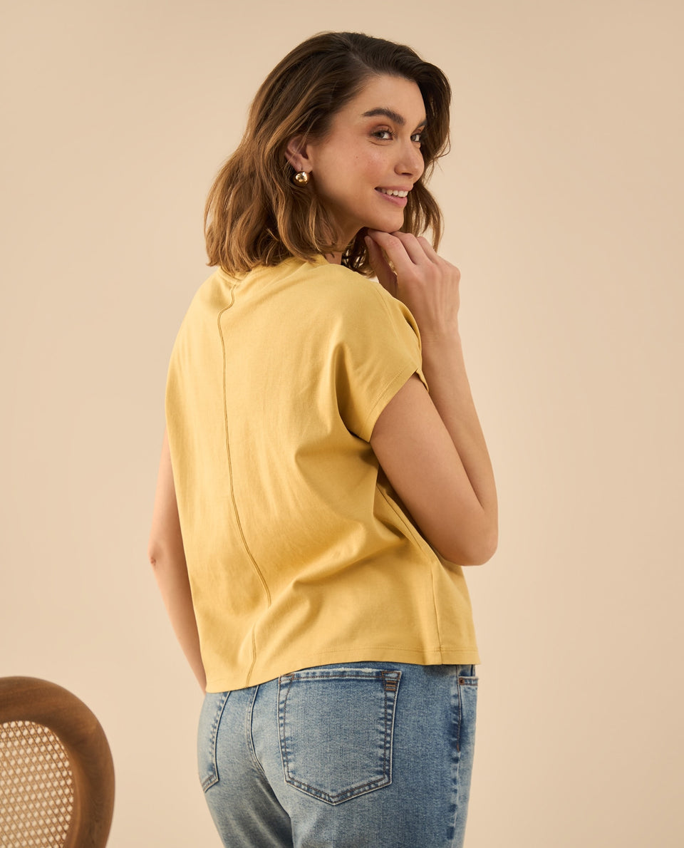 Camiseta con detalles bordados para mujer - Beige 34_102G005_BEI151132_4