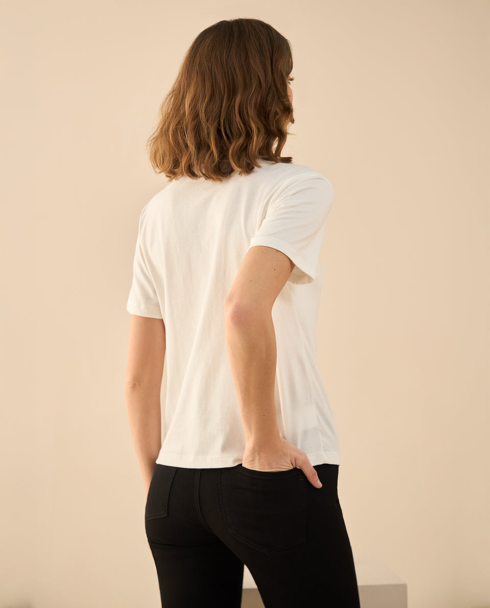 Camiseta con detalles bordados para mujer - Crudo 34_102G101_CRU110602_4