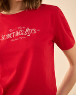 Camiseta con detalles bordados para mujer - Rojo