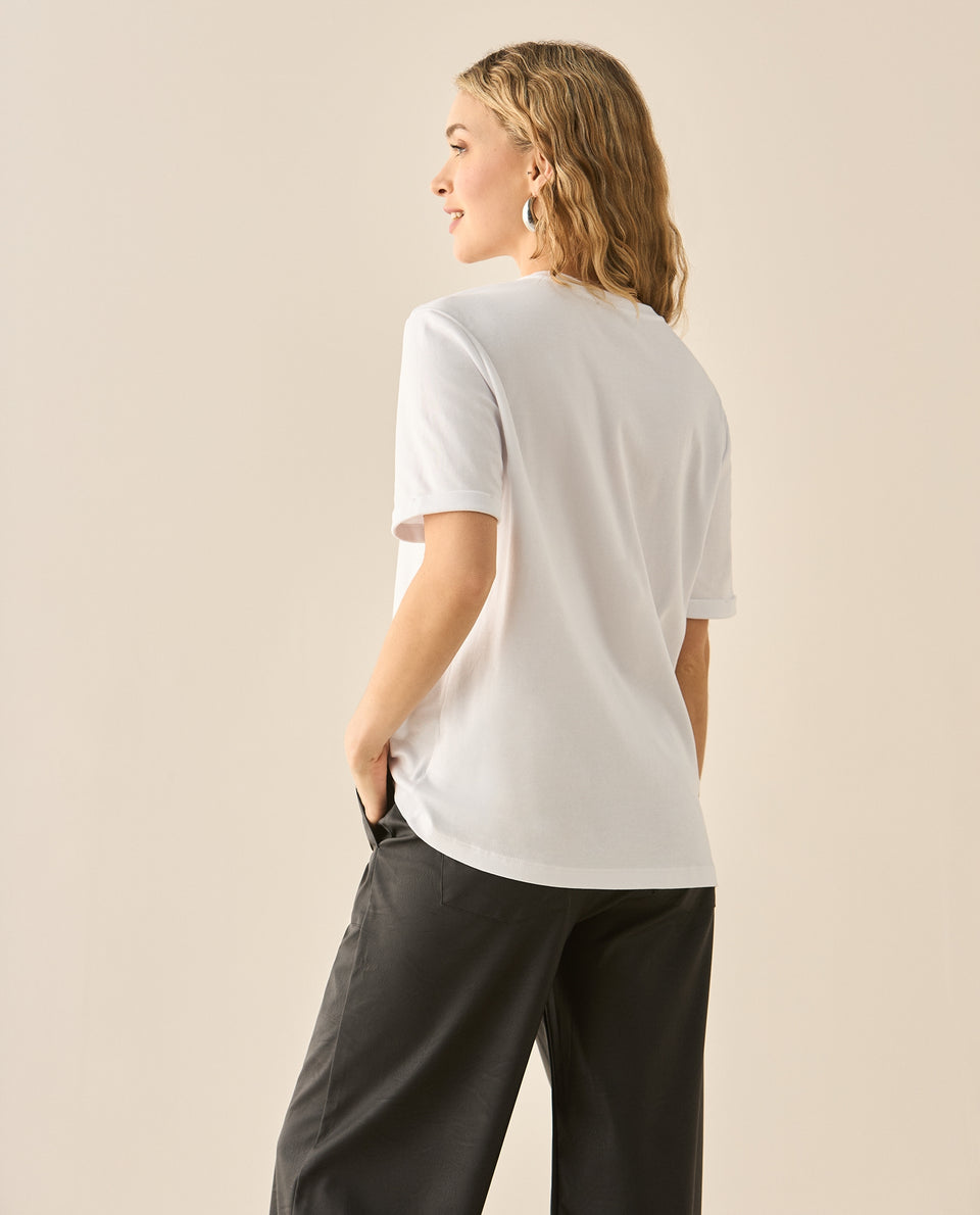 Camiseta manga corta con estampado al frente para mujer - Blanco 34_103G004_BLA110700_4