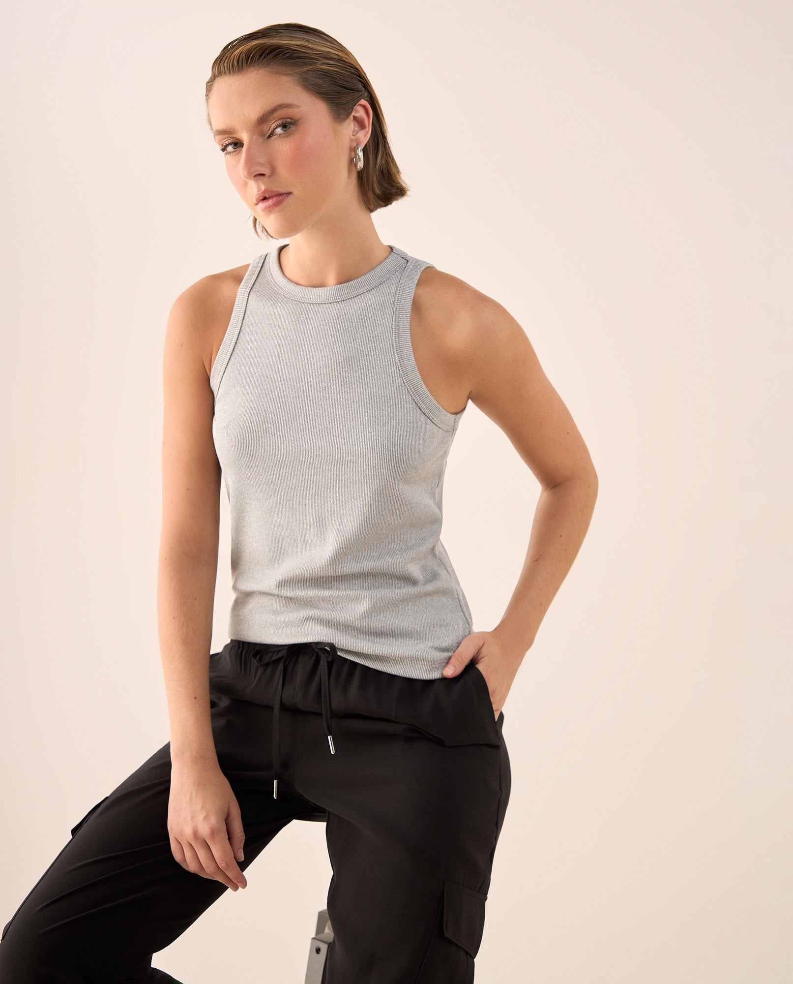 Camiseta Canale Gris Sin Mangas - Gris 34_109G004_GRI163802_0