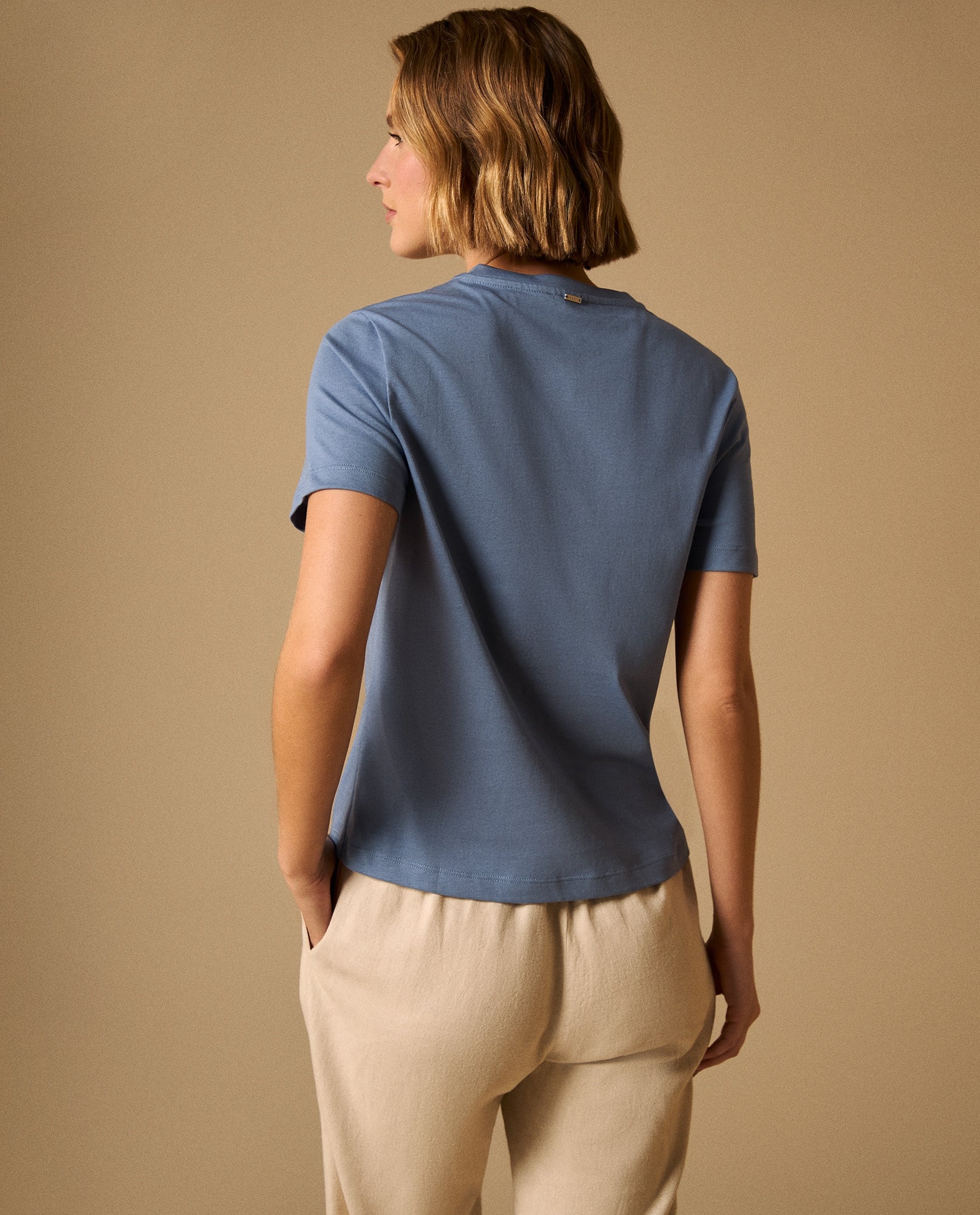Camiseta con Bordado en Encaje - Azul 34_109G010_AZU174015_4