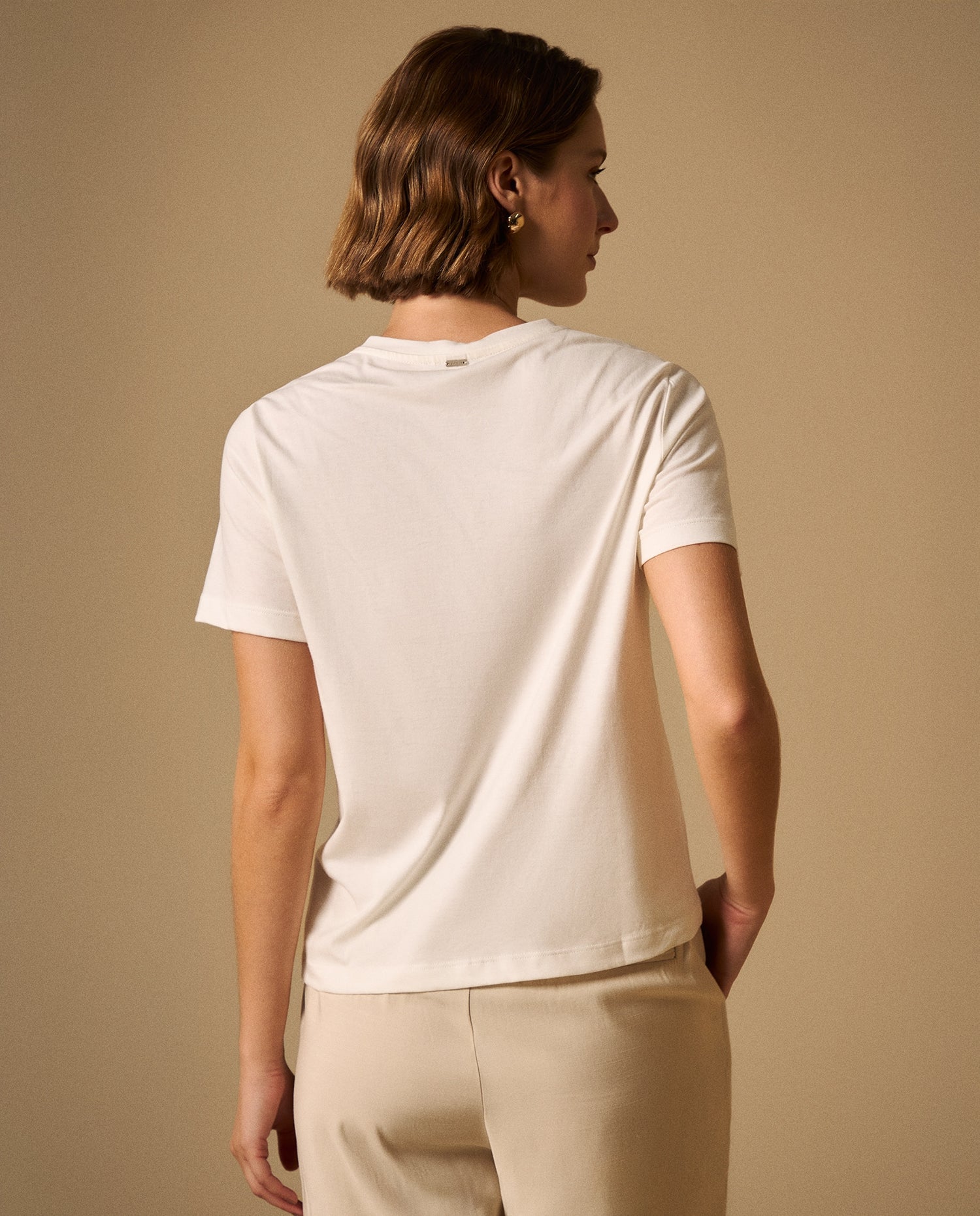 Camiseta con Bordado en Encaje - Blanco