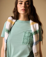 Camiseta con Bordado en Encaje - Verde