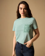 Camiseta con Bordado en Encaje - Verde