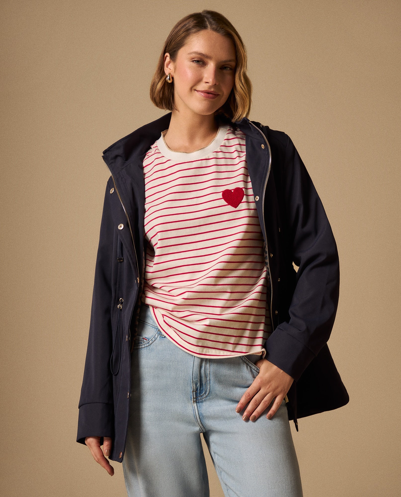Camiseta Rayas con Corazón Bordado - Rojo 34_109G011_ROJ181653_0