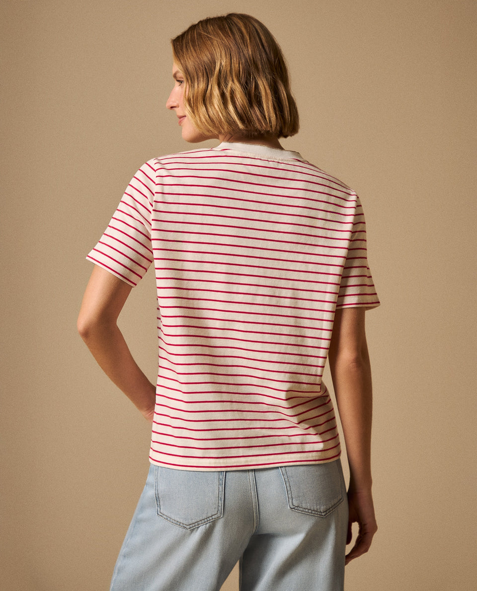 Camiseta Rayas con Corazón Bordado - Rojo 34_109G011_ROJ181653_5