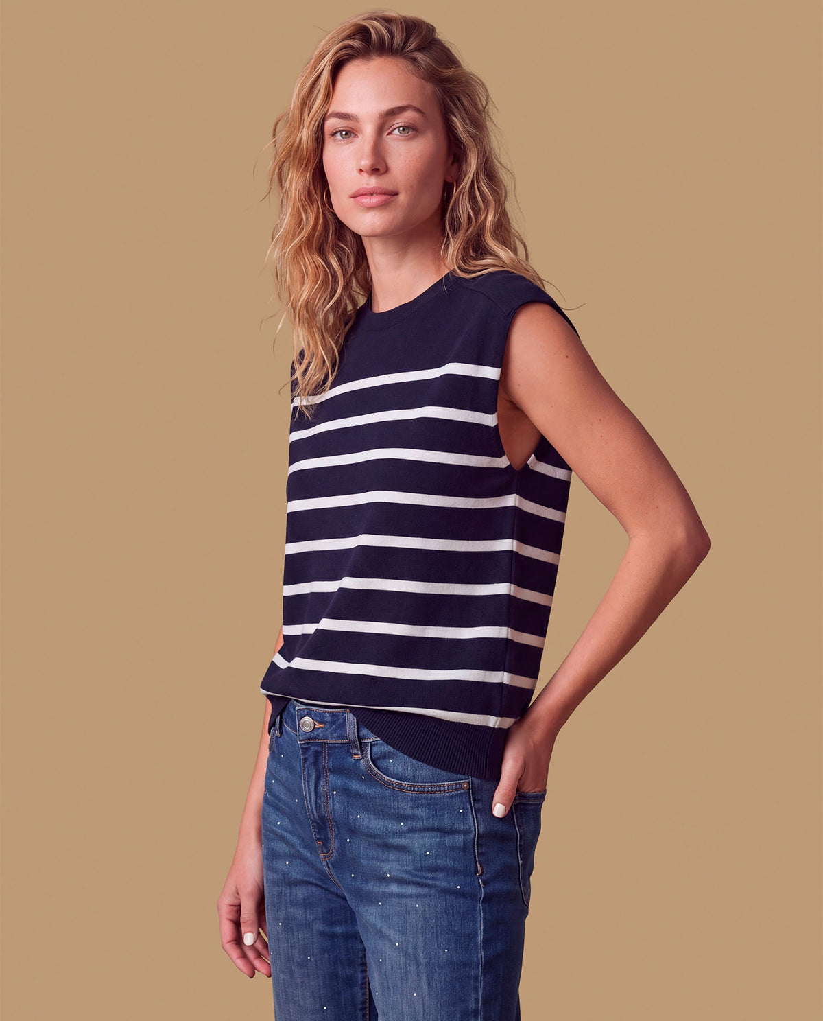 Camiseta manga sisa rayas minimalista - Azul 34_109H200_AZU193921_6