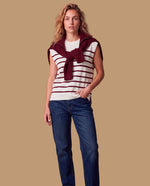 Camiseta manga sisa rayas minimalista - Rojo 34_109H200_ROJ191526_0