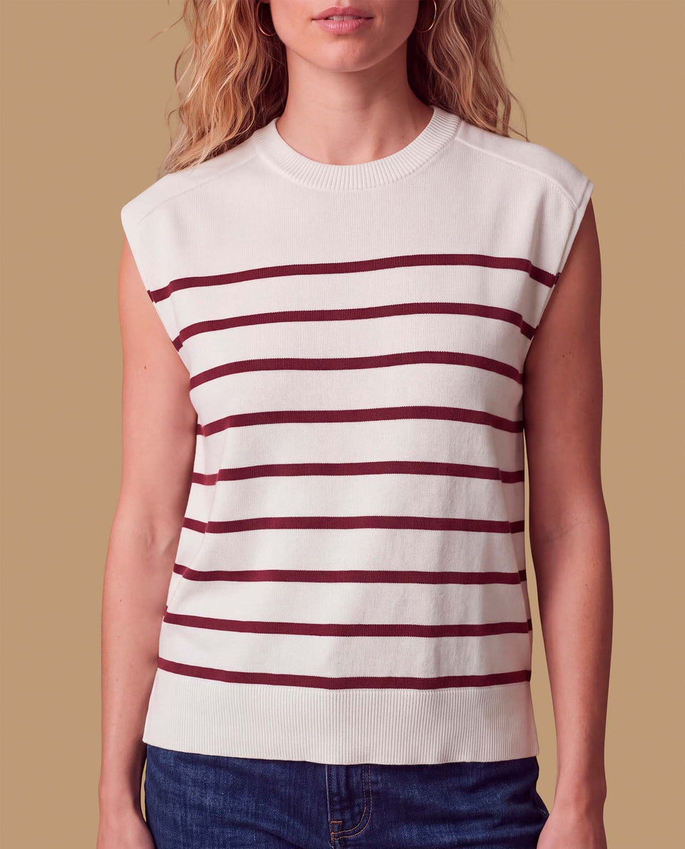 Camiseta manga sisa rayas minimalista - Rojo 34_109H200_ROJ191526_4