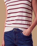 Camiseta manga sisa rayas minimalista - Rojo 34_109H200_ROJ191526_7