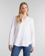 Camisa en mezcla de lino - Blanco