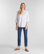 Camisa en mezcla de lino - Blanco