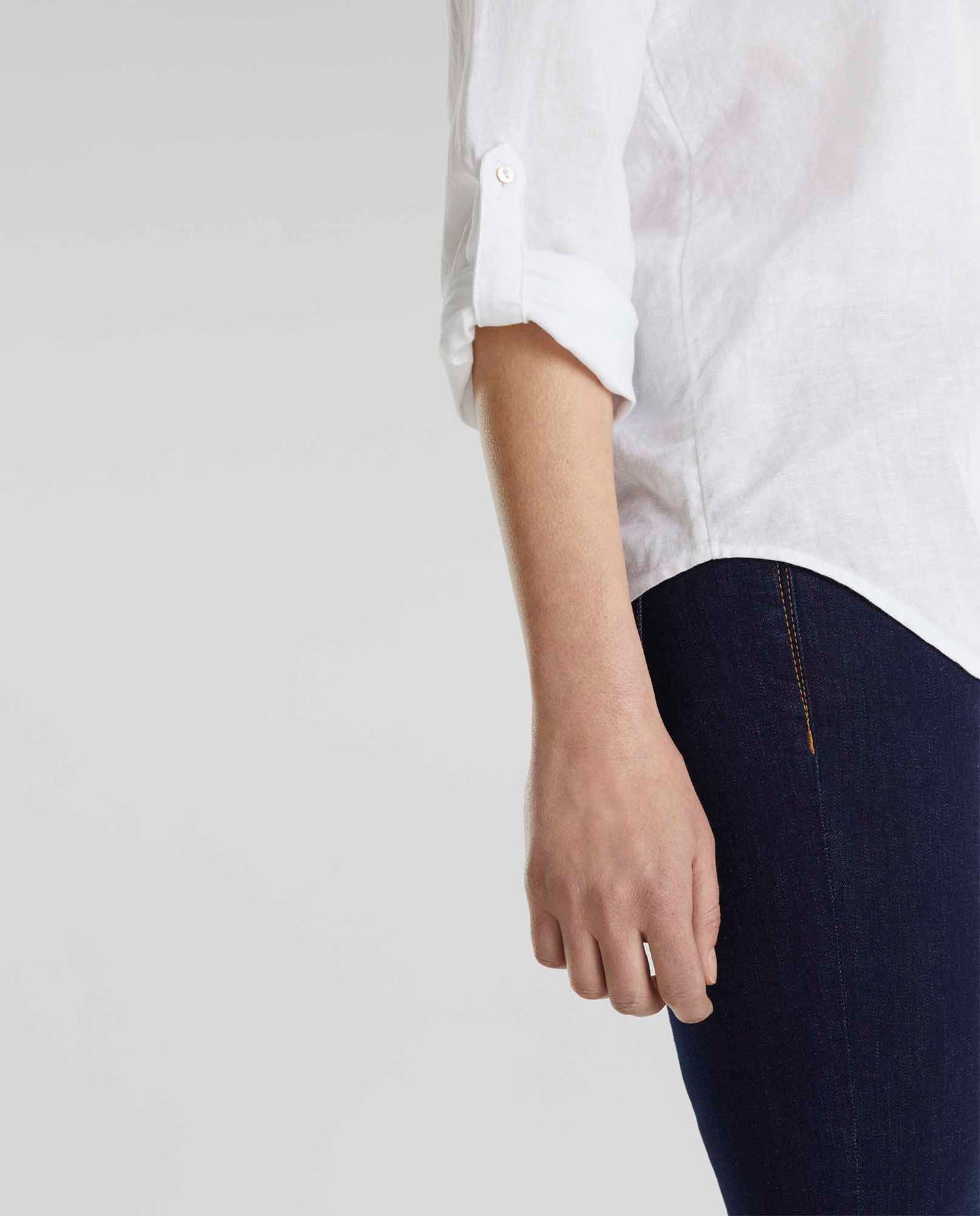 Camisa en mezcla de lino - Blanco