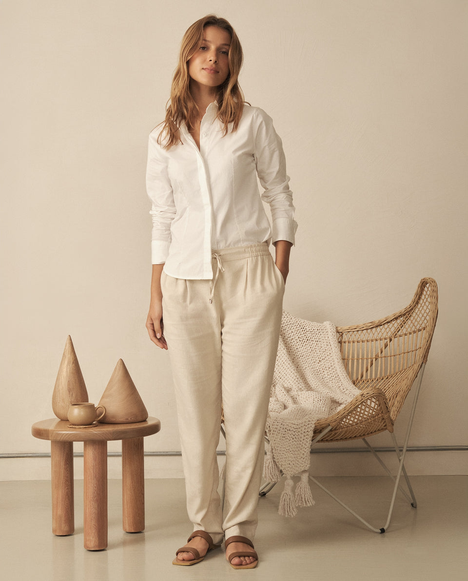 Camisa con cortes en laterales para mujer - Blanco 34_110G910_BLA110601_5