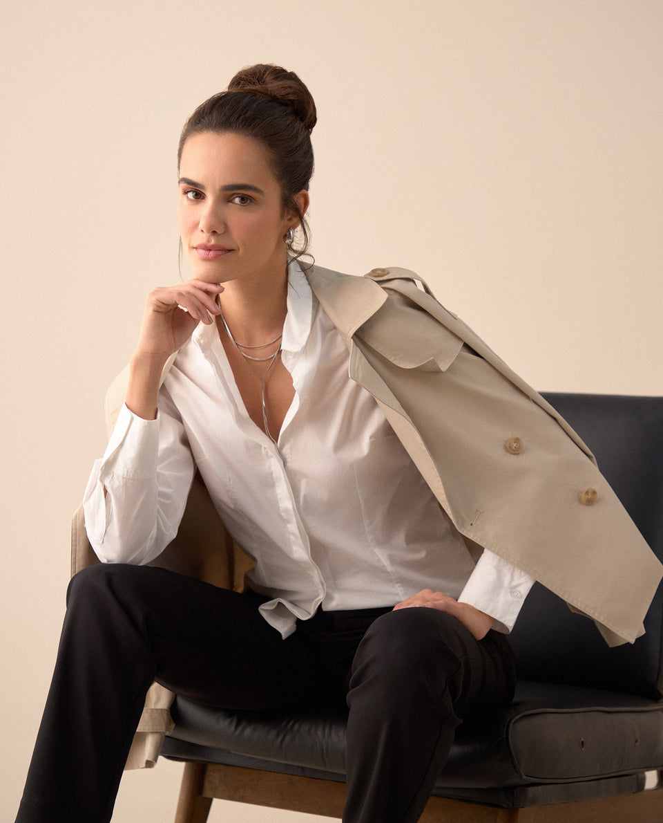 Camisa con cortes en laterales para mujer - Blanco 34_110G910_BLA110601_7