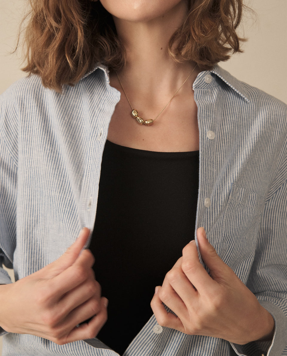 Camisa a rayas para mujer - Azul 34_110G912_AZU144516_3
