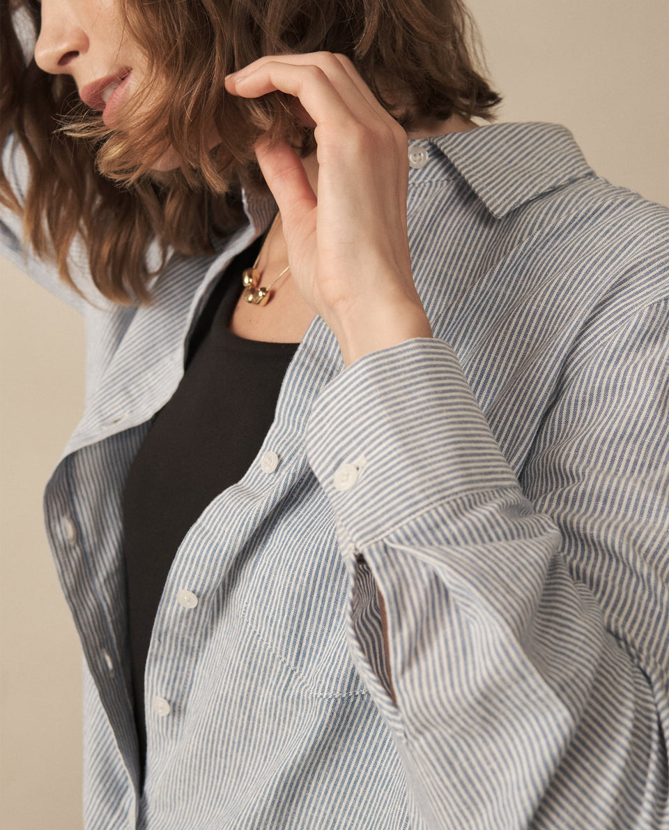 Camisa a rayas para mujer - Azul 34_110G912_AZU144516_5