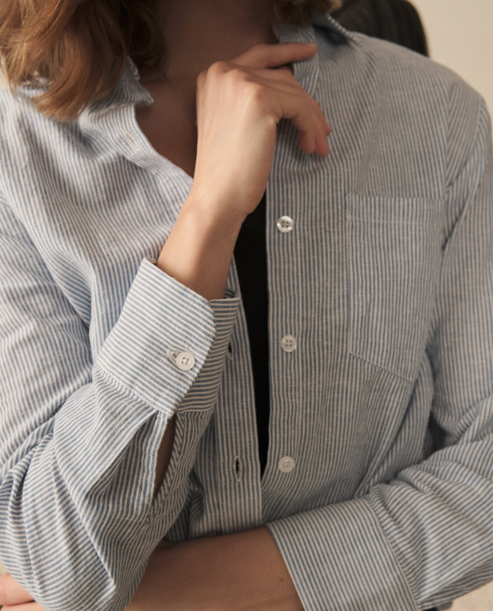 Camisa a rayas para mujer - Azul 34_110G912_AZU144516_7